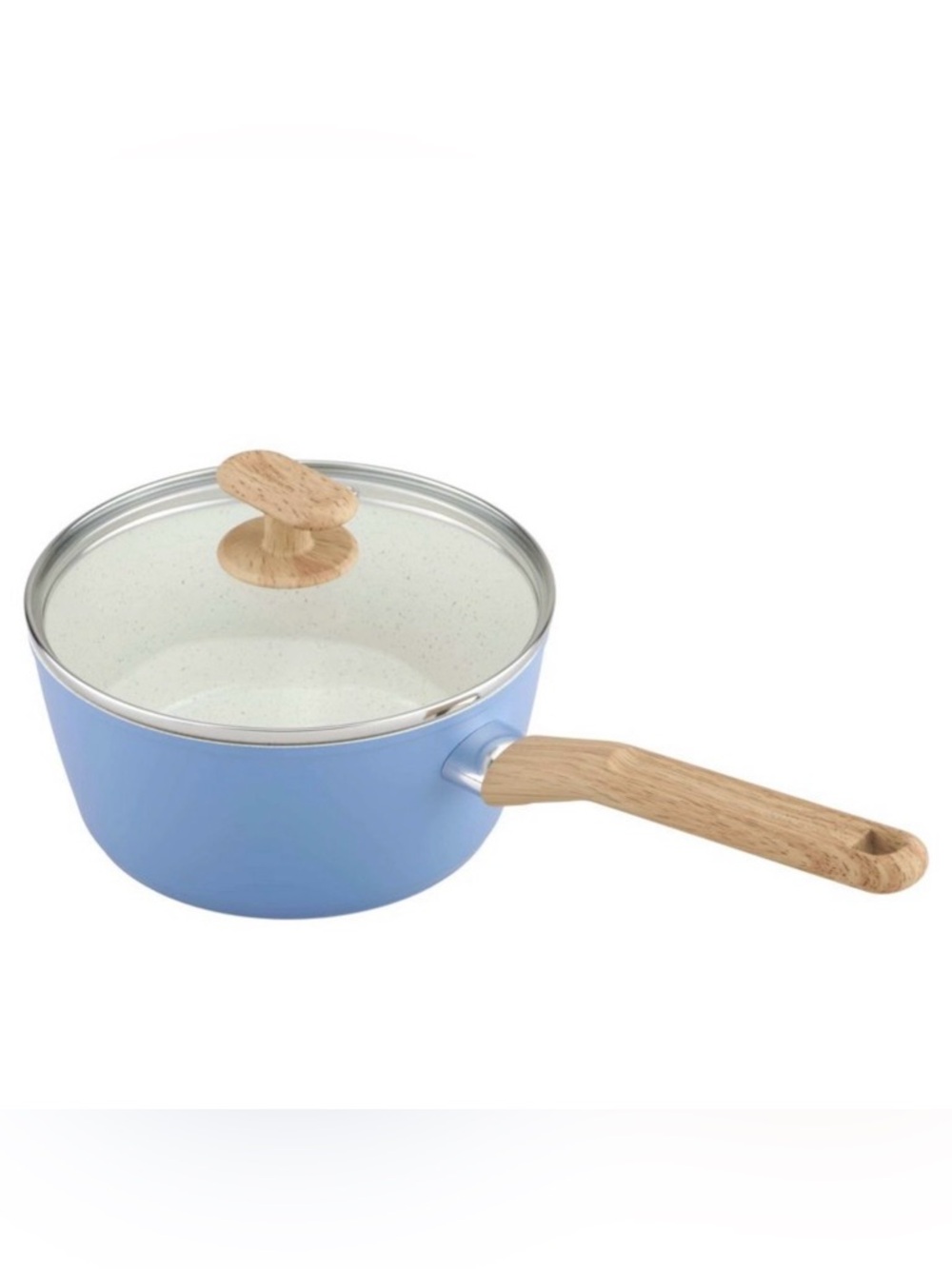 2qt Ceramic Sauce Pan + Glass Lid: 
Dishwasher-Safe, Gas & Electric Compatible